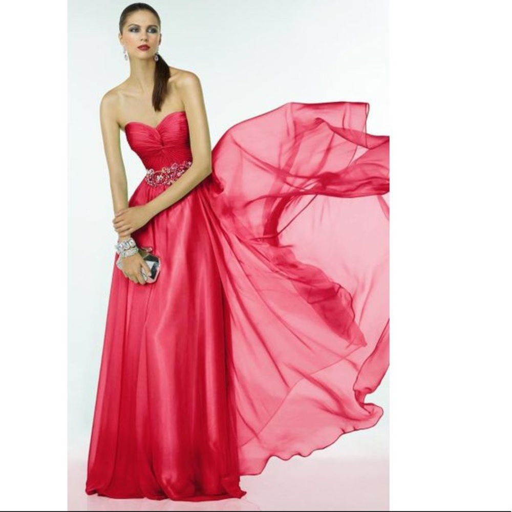 Size 14 Orange Chiffon Dress brandName Alyce Paris